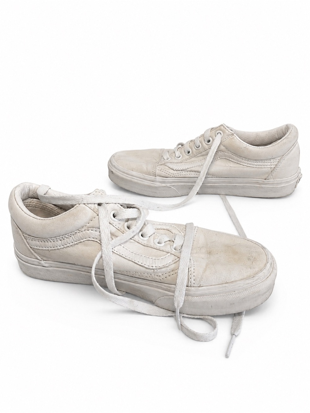 Vans Old Skool White Low Top Sneakers Classic Casual Size 7
